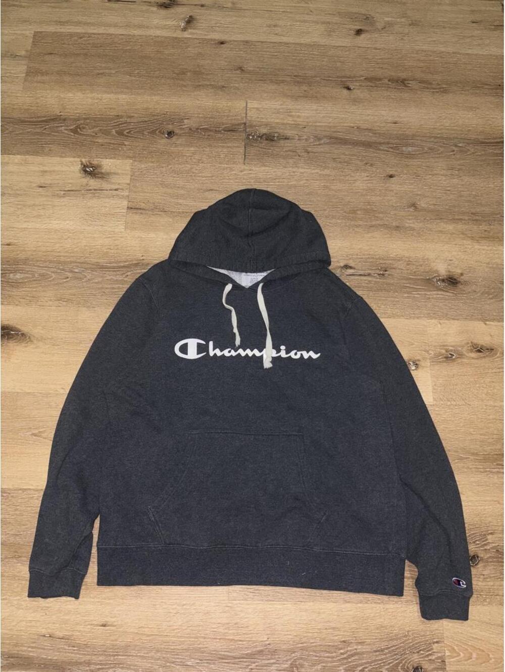 Champion Authentic Athleticwear Logo Fleece Hoodie Charcoal Gray Men’s XL